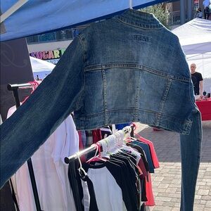 Charlotte Russe Blue Jean Jacket with Long Sleeves and Vintage Look